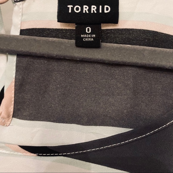 Torrid Multi Stripe Georgette Flutter Sleeve Top - Picture 11 of 12